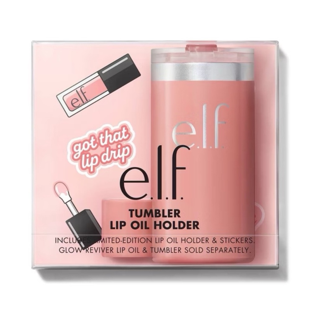 NEW Stanley x Elf e.l.f Collab CORAL FIXATION 40oz Tumbler and Lip oil Holder - Picture 5 of 9